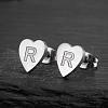 Heart 201 Stainless Steel Stud Earrings WGB8201-13-1