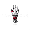 Halloween Theme Rhinestone Skull Hand Brooch Pin HAWE-PW0001-189-1