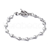 Tarnish Resistant 304 Stainless Steel Heart Link Chain Bracelets BJEW-JB05615-1