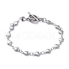 304 Stainless Steel Heart Link Chain Bracelets BJEW-JB05615-1