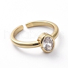 Mother's Day Rings Adjustable Brass Cuff Finger Rings RJEW-G096-04G-2