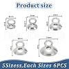 30Pcs 5 Styles 201 Stainless Steel Bead Cap Pendant Bails STAS-LP0001-24-2