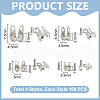 Unicraftale 400Pcs 4 Styles Rack Plating Brass Bead Tips KK-UN0003-22P-3