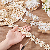AHADERMAKER 4 Yards 4 Styles Organza Flower Lace Trim SRIB-GA0001-10-3