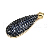 Brass Micro Pave Cubic Zirconia Pendants KK-S526-03G-3