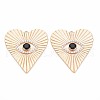 Brass Micro Pave Clear & Black Cubic Zirconia Pendants KK-S356-752-1