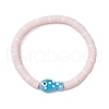 Flat Round Handmade Polymer Clay Heishi Beaded Stretch Bracelets BJEW-JB11715-03-2
