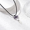 Cylinder Seed Beaded Evil Eye & Alloy Pyramid Cone Pendant Necklaces NJEW-MZ00105-05-1