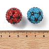 Sports Resin Rhinestone Beads OACR-D307-04-3