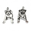 Tibetan Style Alloy Puppy Pendants TIBEP-MSMC021-17AS-3