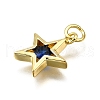 Brass Micro Pave Cubic Zirconia Pendants KK-Z100-08G-2