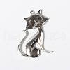 Tibetan Style Alloy Kitten Pendants TIBEP-22758-AS-RS-1