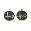 Ion Plating(IP) 304 Stainless Steel Enamel Pendants STAS-P295-04G-1