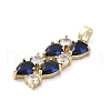Brass Micro Pave Clear Cubic Zirconia Pendants KK-M275-51G-2