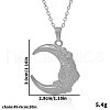 Stainless Steel Flower Crescent Moon Pendant Necklaces for Women OD2075-1-1