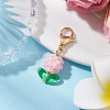 Flower Glass Seed Beads Beaded Pendant Decorations HJEW-MZ00195-4