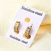 304 Stainless Steel Two Tone Star Hoop Earrings EJEW-D308-12PG-5