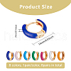 DICOSMETIC 7Pairs 7 Colors Alloy Enamel Huggie Hoop Earrings for Women EJEW-DC0001-36-2