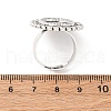 Vintage Adjustable Iron Flower Finger Ring Components Alloy Cabochon Bezel Settings PALLOY-O036-21AS-4