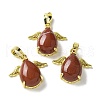 Natural Red Jasper Pendants KK-F888-01G-20-1