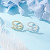 2Pcs 2 Colors Electroplate Non-magnetic Synthetic Hematite Bead Cuff Rings RJEW-JR00904-02-1