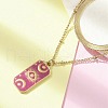 304 Stainless Steel Enamel Eye Moon Pendant Double Layer Necklaces for Women STAS-Z105-03G-3