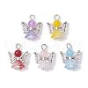 Natural Dyed Malaysia Jade & Glass Pendants PALLOY-JF02661-04-S-1