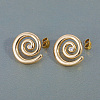 Rotating Thread Mosquito Coil Holder Brass Stud Earrings KN5795-2