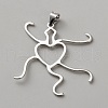 Heart-Shaped 925 Sterling Silver Pendant Cabochon Settings STER-WH0005-39-1