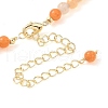 Mother's Day Jewellery Natural Golden Silk Jade & Natural Quartz & Pearl Beaded Necklaces NJEW-L119-06G-4