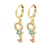 Real 18K Gold Plated Brass Dangle Leverback Earrings EJEW-A033-22G-01-1