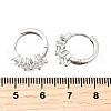Brass Micro Pave Clear Cubic Zirconia Hoop Earrings EJEW-Z121-06P-5