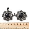 Natural Obsidian & Brass Pendants G-K338-09AS-10-3