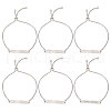CHGCRAFT 6Pcs Adjustable Stainless Steel Box Chain Slider Bracelets BJEW-CA0001-10-1