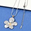 304 Stainless Steel Two Tone Pendant Necklaces for Women NJEW-S445-01E-GP-2