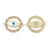 Eco-Friendly Brass Micro Pave Colorful Cubic Zirconia Shell Links Connectors ZIRC-C021-26G-2