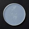Mother's Day Theme Flat Round Cup Mat Silicone Molds DIY-I088-08-2
