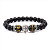 Natural Frosted Stone Round Beads Stretch Bracelets QM6104-20-1