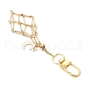 Brass Macrame Pouch Empty Stone Holder Pendant Decoration HJEW-JM03304-03-5