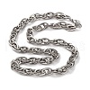 201 Stainless Steel Oval Rope Chain Necklace NJEW-F222-32P-1