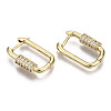 Brass Micro Pave Cubic Zirconia Huggie Hoop Earring EJEW-T046-010B-NF-2