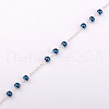 Handmade Round Glass Pearl Beads Chains for Necklaces Bracelets Making AJEW-JB00056-08-1