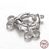 Rhodium Plated 925 Sterling Silver Spring Clasp Sets STER-N014-31-4