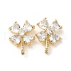 Rack Plating Real 18K Gold Plated Brass Clover Stud Earrings EJEW-B034-01G-2
