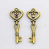 Tibetan Style Alloy Skeleton Key Pendants TIBEP-EAA119Y-AB-FF-1