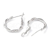Rhodium Plated 925 Sterling Silver Hoop Earrings EJEW-K258-09P-2