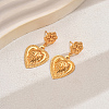 Vintage Alloy Heart Dangle Stud Earrings BF4834-5