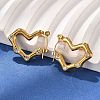 304 Stainless Steel Micro Pave Clear Cubic Zirconia Heart Hoop Earrings EJEW-V016-06G-02-3