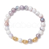 Electroplated Gradient Color Glass Stretch Bracelets BJEW-JB11963-3