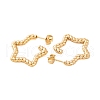 Ion Plating(IP) 304 Stainless Steel Half Hoop Stud Earrings for Women EJEW-P279-11G-2